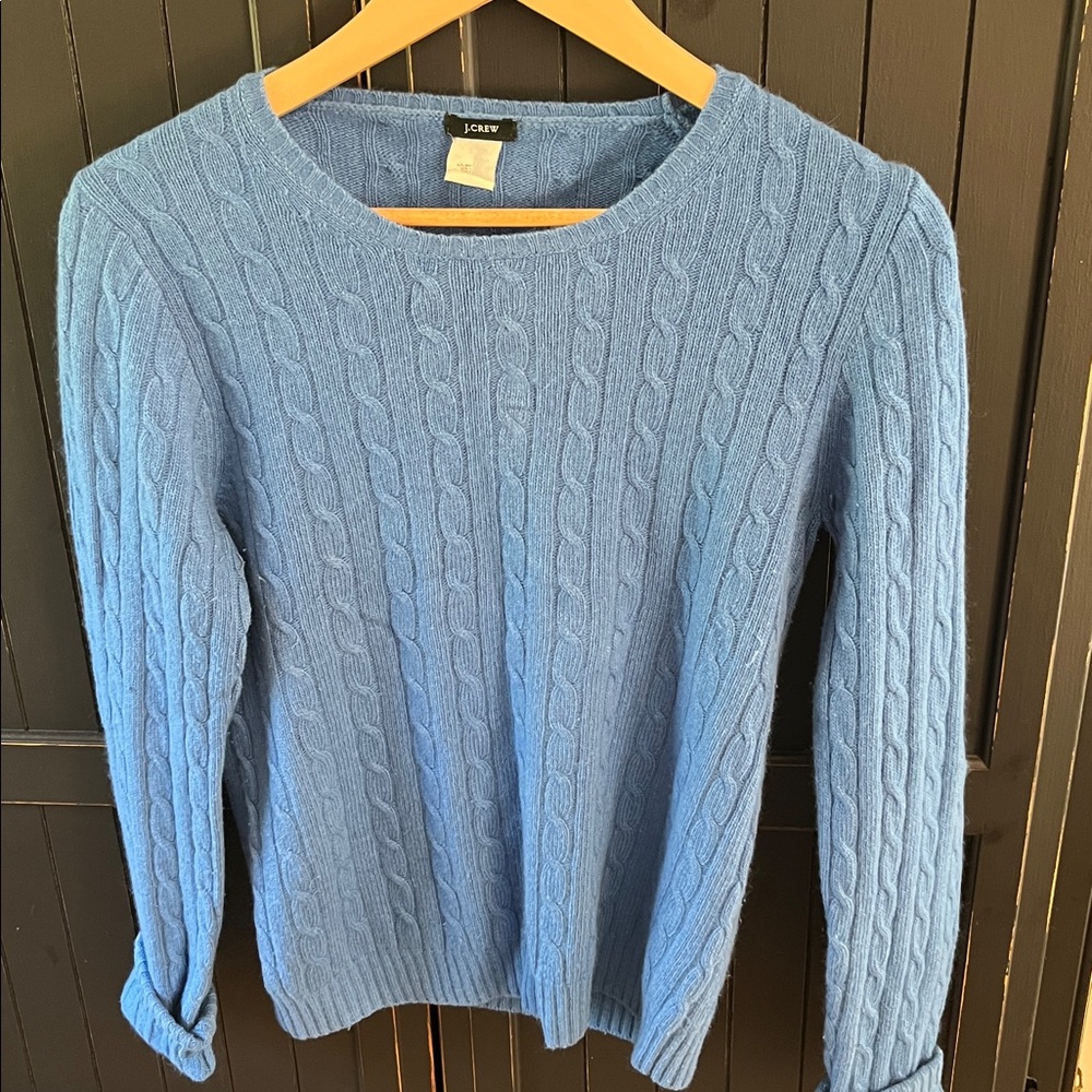 J. Crew blue cashmere sweater. Size M